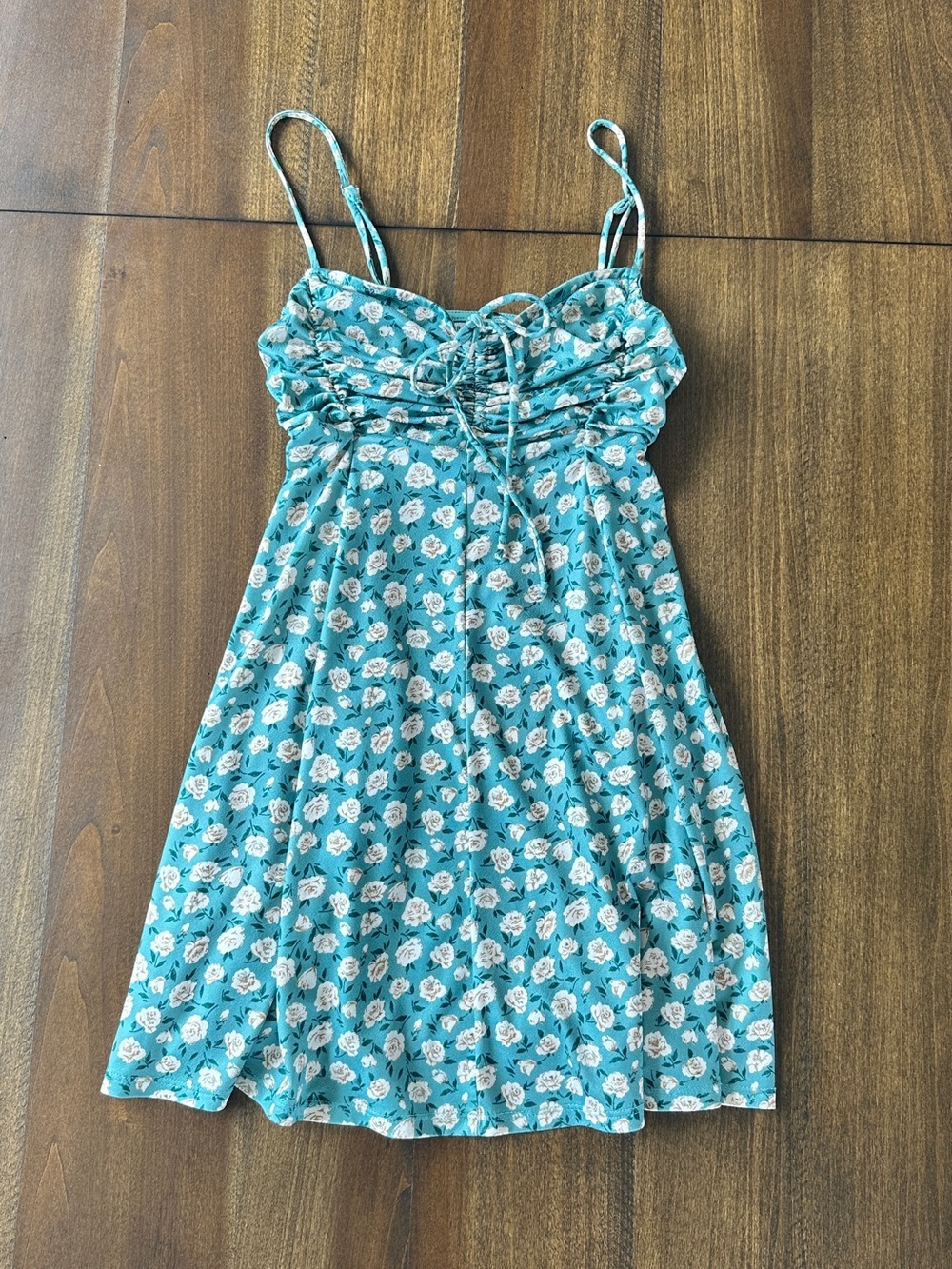 Urban Outfitters Mini Dress Size XS Green/Cream Floral Print